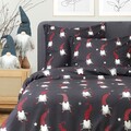 Lenjerie de pat King Size, Gnomm, Homla, 3 piese, 200x220 cm, microfibra din poliester, multicolor