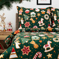 Lenjerie de pat King Size, Grinchy, Homla, 3 piese, 200x220 cm, microfibra din poliester, multicolor