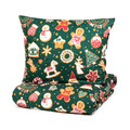 Lenjerie de pat King Size, Grinchy, Homla, 3 piese, 200x220 cm, microfibra din poliester, multicolor