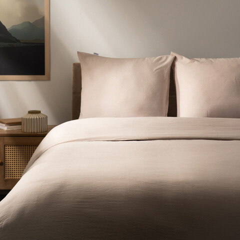 Lenjerie de pat dubla Maisy, Homla, 3 piese, 160x200 cm, microfibra din poliester, bej