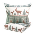Lenjerie de pat King Size, Gillam, Homla, 3 piese, 200x220 cm, bumbac, multicolor