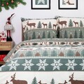 Lenjerie de pat dubla Gillam, Homla, 3 piese, 160x200 cm, bumbac, multicolor