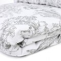 Lenjerie de pat dubla Morales, Homla, 3 piese, 160x200 cm, bumbac, alb/gri