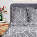 Lenjerie de pat King Size, Felix Grey, Homla, 3 piese, 200x220 cm, bumbac, gri/alb