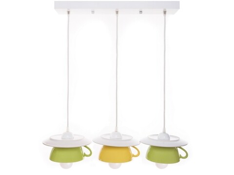 Lustra Afternoon tea, Deco Republic, E27, 3x60W, ceramica, verde/galben