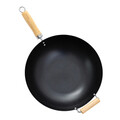 Tigaie Wok Sydney, Homla, 50x32x9 cm, 4 L, otel/lemn/sticla, negru/natur