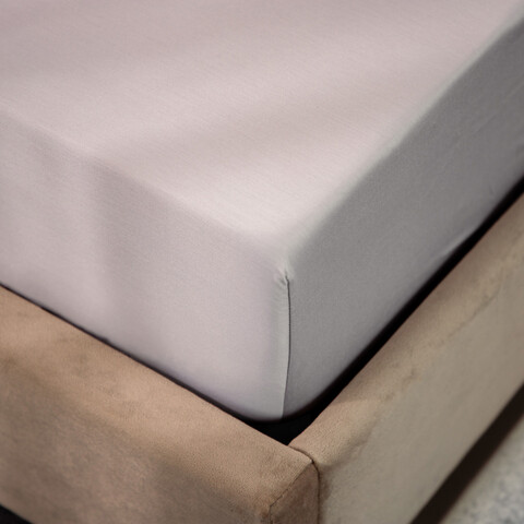 Cearceaf de pat cu elastic Danielle, Homla, 140x200 cm, bumbac satinat, gri