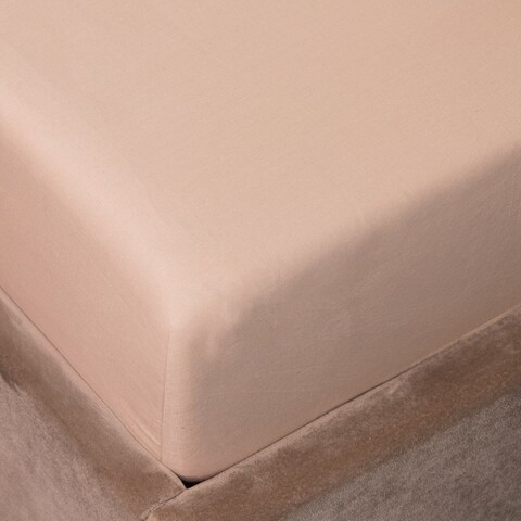 Cearceaf de pat cu elastic Danielle, Homla, 160x200 cm, bumbac satinat, bej