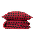 Lenjerie de pat King Size, Ameri, Homla, 3 piese, 200x220 cm, bumbac, rosu/negru