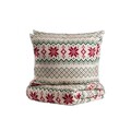 Lenjerie de pat King Size, Wintey, Homla, 3 piese, 200x220 cm, bumbac, multicolor
