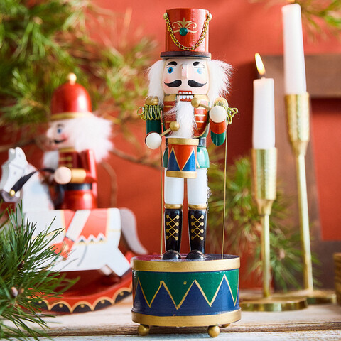 Decoratiune Spargatorul de nuci Nutcracker, Homla, 30 cm, lemn, multicolor