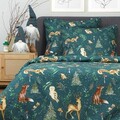Lenjerie de pat King Size, Padu, Homla, 3 piese, 200x220 cm, bumbac, verde