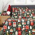 Lenjerie de pat dubla Sente, Homla, 3 piese, 160x200 cm, bumbac, multicolor