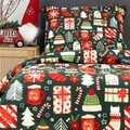 Lenjerie de pat dubla Sente, Homla, 3 piese, 160x200 cm, bumbac, multicolor