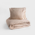 Lenjerie de pat dubla Kian, Homla, 3 piese, 160x200 cm, bumbac/in, bej