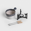 Set fondue Lambi, Homla, 500 ml, inox/ceramica/metal, multicolor