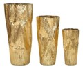 Set 3 ghivece / vase decorative Glolly, Mauro Ferretti, 41x39x83 cm, fier, auriu