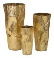 Set 3 ghivece / vase decorative Glolly, Mauro Ferretti, 41x39x83 cm, fier, auriu