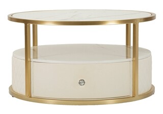 Alb;Auriu, Masuta de cafea