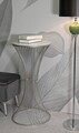 Masuta inalta Funnel, Mauro Ferretti, 50x50x100 cm, fier/marmura, argintiu