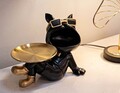 Statueta / figurina decorativa cu tava Buddy, Mauro Ferretti, 27x17x18.5 cm, polirasina/metal, negru/auriu