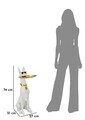Statueta / figurina decorativa cu tava Dog Ory, Mauro Ferretti, 27x51x74 cm, polirasina/metal, alb/auriu