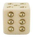 Figurina decorativa Zar Dice Quarzy, Mauro Ferretti, 12x12x12 cm, polirasina, alb/auriu