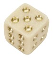 Figurina decorativa Zar Dice Quarzy, Mauro Ferretti, 8x8x8 cm, polirasina, alb/auriu
