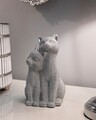 Statueta / figurina decorativa Cats Sparky Couple, Mauro Ferretti, 13x10x21 cm, polirasina, argintiu