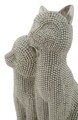 Statueta / figurina decorativa Cats Sparky Couple, Mauro Ferretti, 13x10x21 cm, polirasina, argintiu