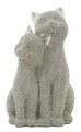 Statueta / figurina decorativa Cats Sparky Couple, Mauro Ferretti, 13x10x21 cm, polirasina, argintiu