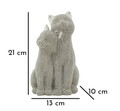 Statueta / figurina decorativa Cats Sparky Couple, Mauro Ferretti, 13x10x21 cm, polirasina, argintiu