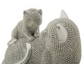 Statueta / figurina decorativa Cat Sparky With Kid, Mauro Ferretti, 19x9x13 cm, polirasina, argintiu