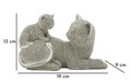 Statueta / figurina decorativa Cat Sparky With Kid, Mauro Ferretti, 19x9x13 cm, polirasina, argintiu