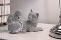 Statueta / figurina decorativa Cat Sparky With Kid, Mauro Ferretti, 19x9x13 cm, polirasina, argintiu