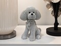 Statueta / figurina decorativa Poodle Dog Sparky, Mauro Ferretti, 14.5x10x19 cm, polirasina, argintiu