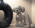 Statueta / figurina decorativa Poodle Dog Sparky, Mauro Ferretti, 15x9.5x15 cm, polirasina, argintiu