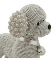 Statueta / figurina decorativa Poodle Dog Sparky, Mauro Ferretti, 15x9.5x15 cm, polirasina, argintiu