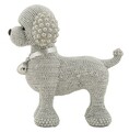 Statueta / figurina decorativa Poodle Dog Sparky, Mauro Ferretti, 15x9.5x15 cm, polirasina, argintiu