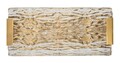 Aplica de perete Oblin, Mauro Ferretti, 2 x E14, 40W, 36x15x10 cm, sticla/fier, auriu/natural