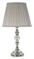 Lampa de masa Tilly, Mauro Ferretti, 1 x E27, 40W, 25x46 cm, metal/sticla/textil, argintiu