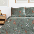 Lenjerie de pat dubla Foret, Homla, 3 piese, 160x200 cm, microfibra din poliester, verde