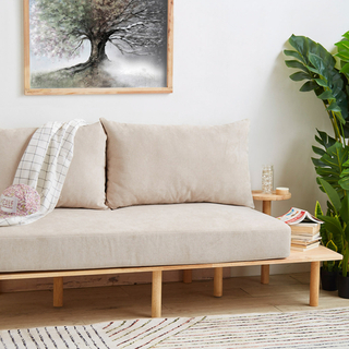 180x76x75 cm, Bej, Canapea 2 locuri