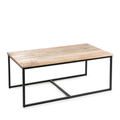 Masuta de cafea Maya, Homla, 110x60x45cm/50x50x40 cm, lemn/otel, natur/negru