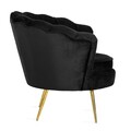 Fotoliu Shelly, Homla, 82x74x76 cm, metal/lemn/catifea din poliester, negru