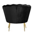 Fotoliu Shelly, Homla, 82x74x76 cm, metal/lemn/catifea din poliester, negru