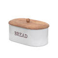 Cutie pentru paine Conti, Homla, 35x19x13 cm, inox/lemn, gri/natur
