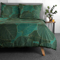 Lenjerie de pat dubla Gallo, Homla, 160x200 cm, 3 piese, microfibra din poliester, verde