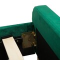Pat tapitat Mikkel, Homla, 140x200 cm, metal/MDF/catifea din poliester, verde