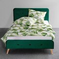 Pat tapitat Mikkel, Homla, 140x200 cm, metal/MDF/catifea din poliester, verde